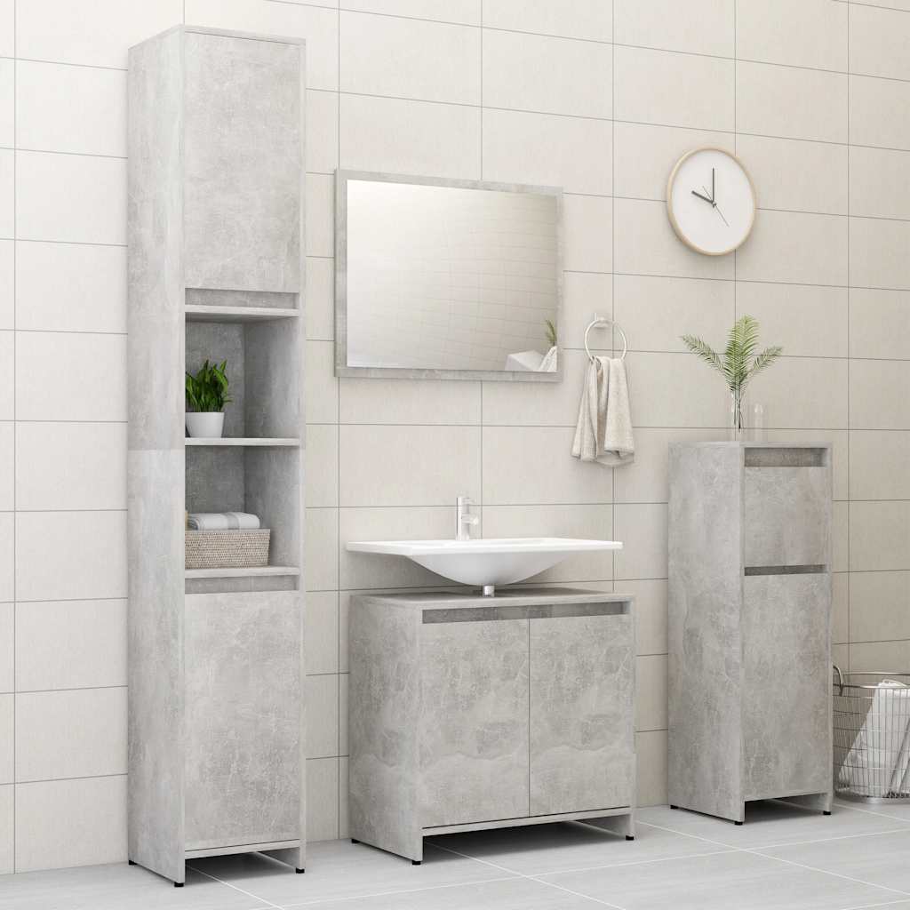 Bathroom Cabinet Concrete Grey 60x33x61 cm Wood Material