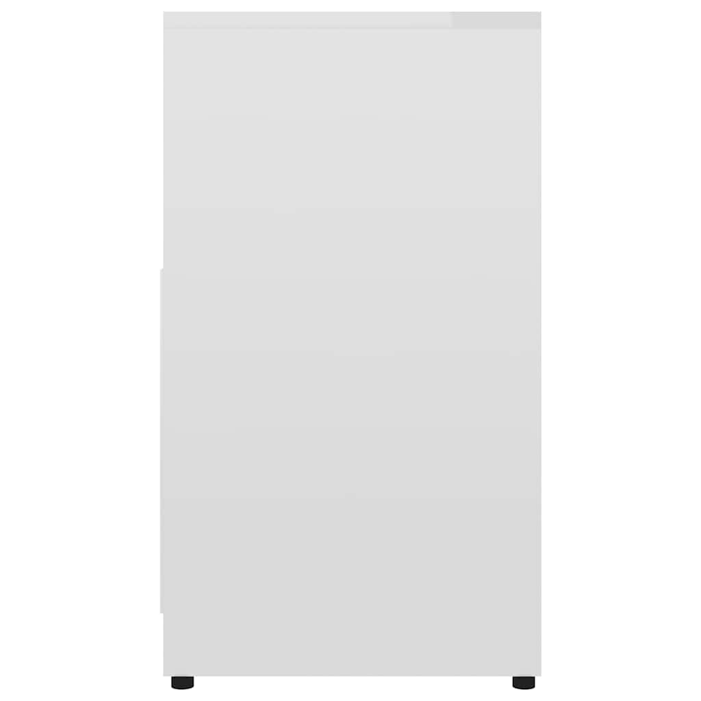 Bathroom Cabinet High Gloss White 60x33x61 cm Wood Material