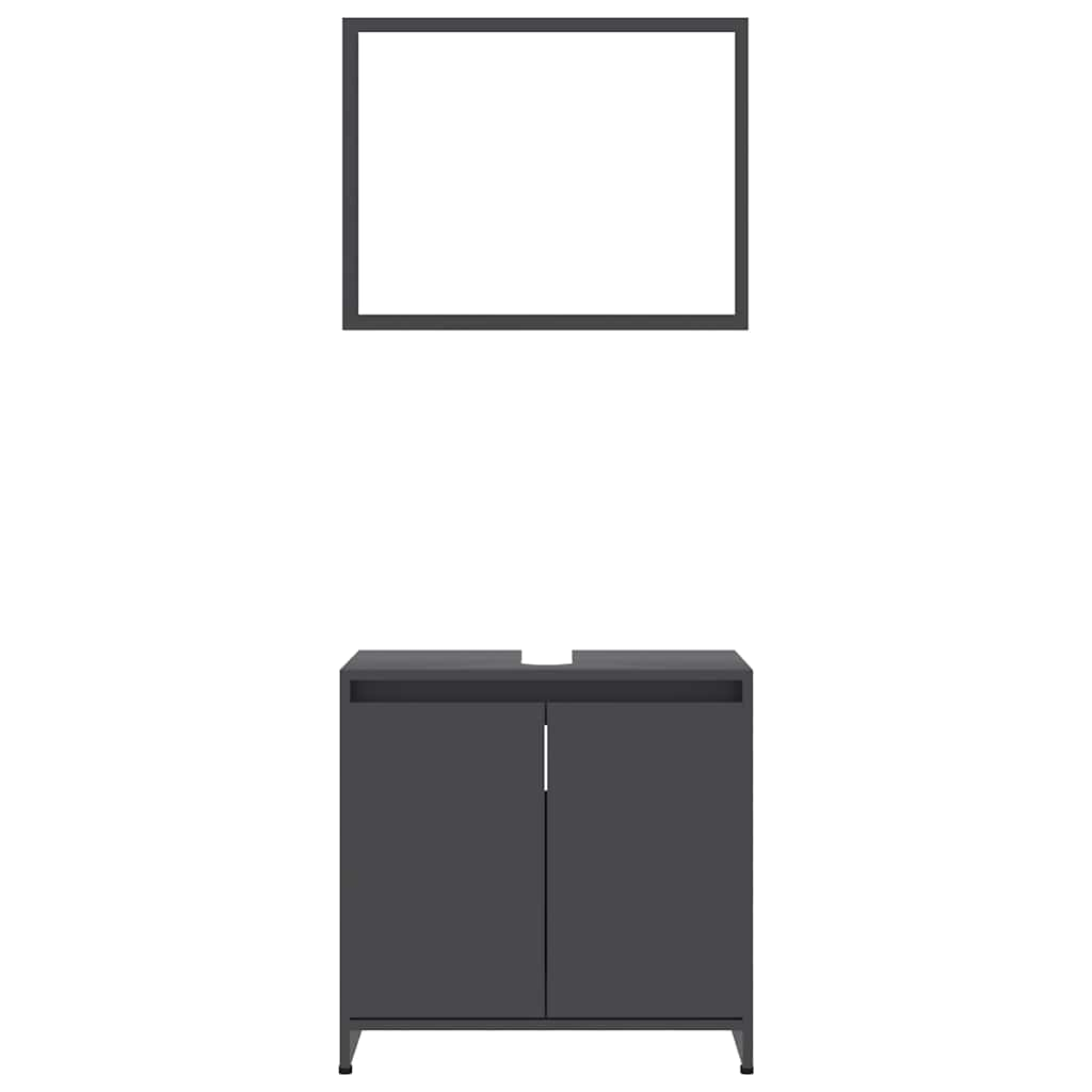 Bathroom Furniture Set Gray Wood Material