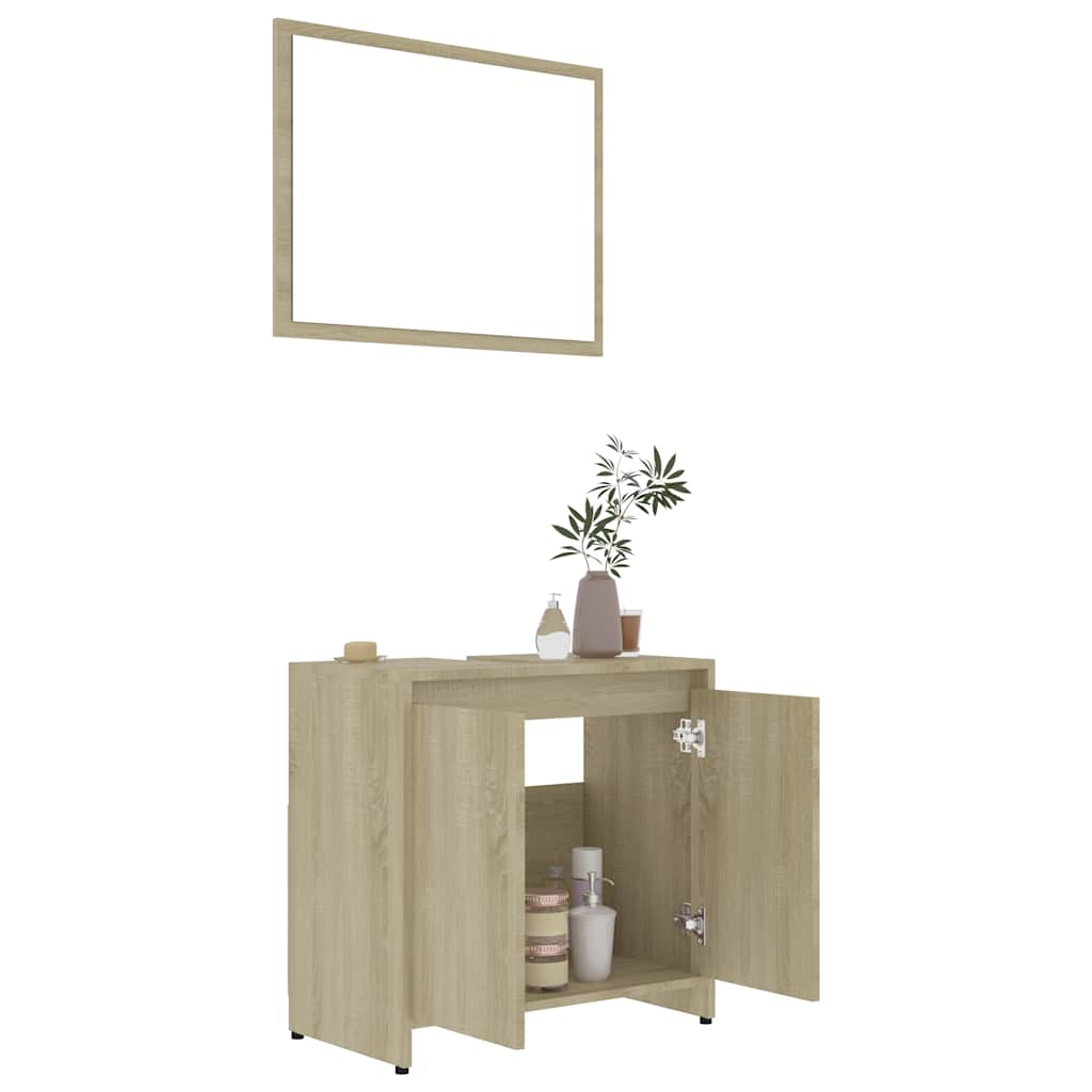 bathroom furniture set Sonoma oak wood material