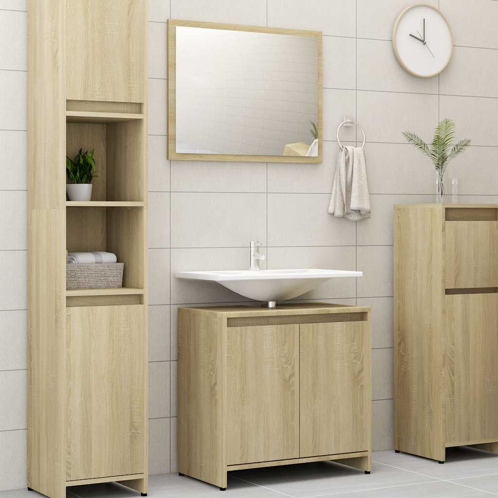 bathroom furniture set Sonoma oak wood material