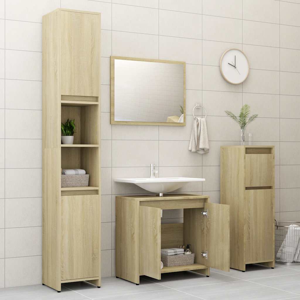 bathroom furniture set Sonoma oak wood material