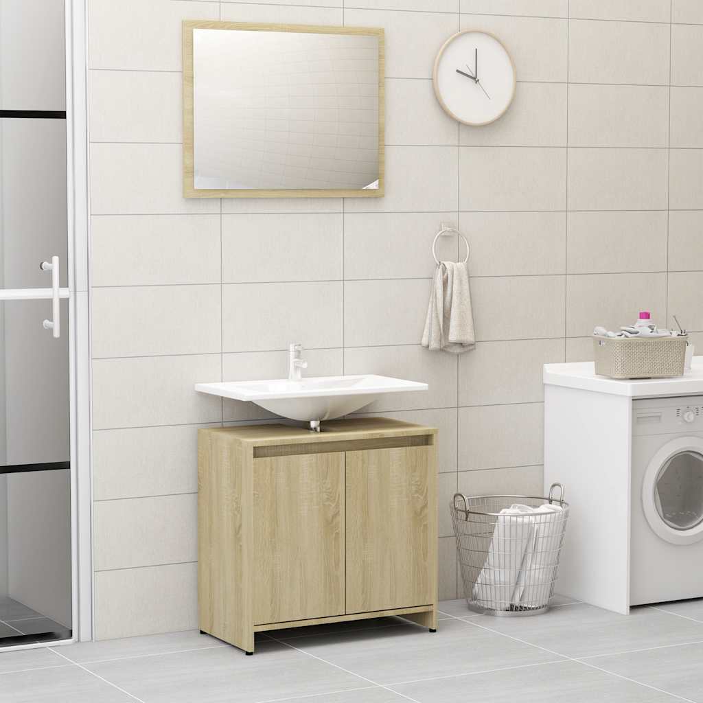 bathroom furniture set Sonoma oak wood material