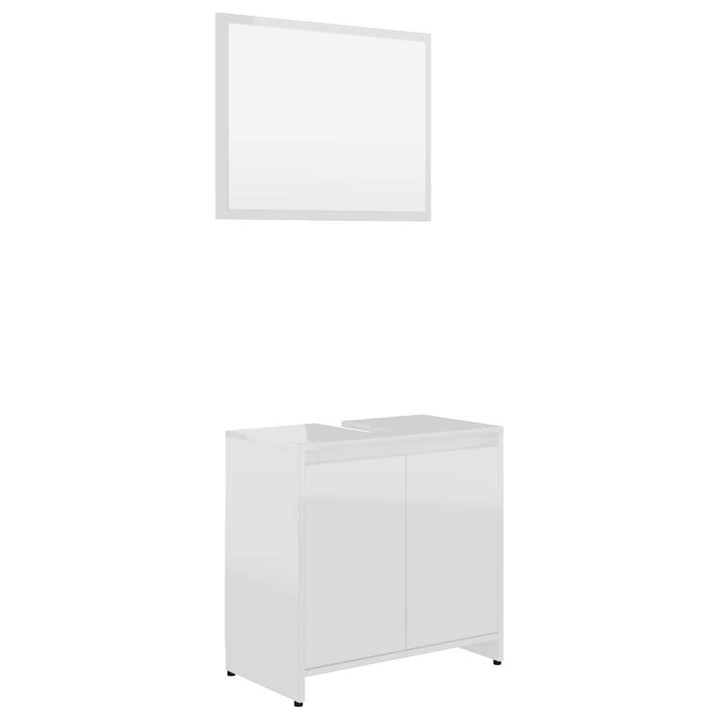 bathroom furniture set high-gloss white wood material