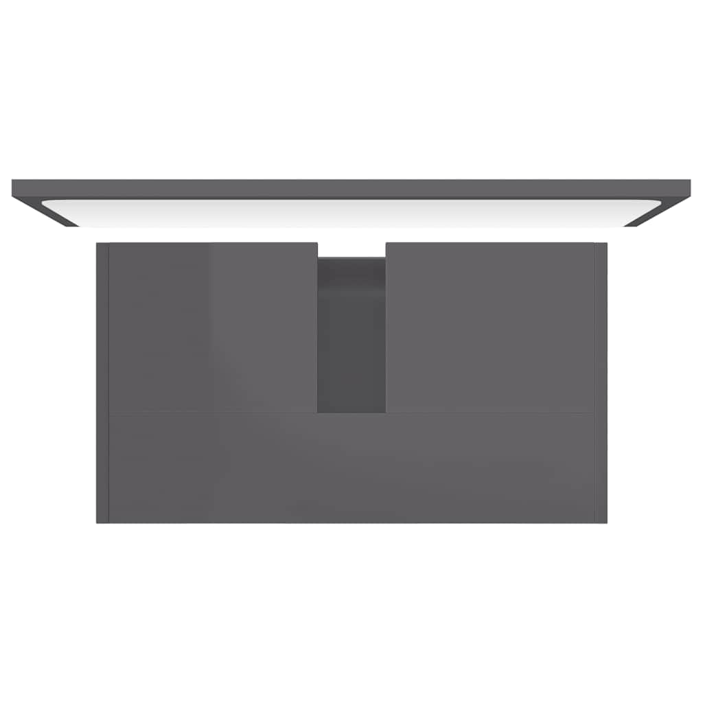 bathroom furniture set high-gloss gray wood material