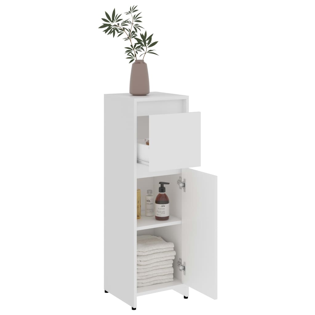 Bathroom Cabinet White 30x30x95 cm Wood Material