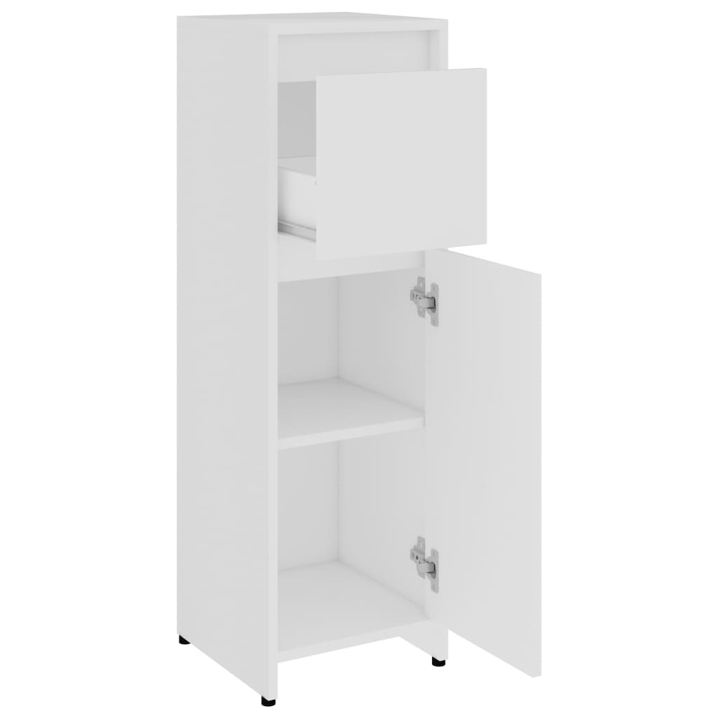 Bathroom Cabinet White 30x30x95 cm Wood Material