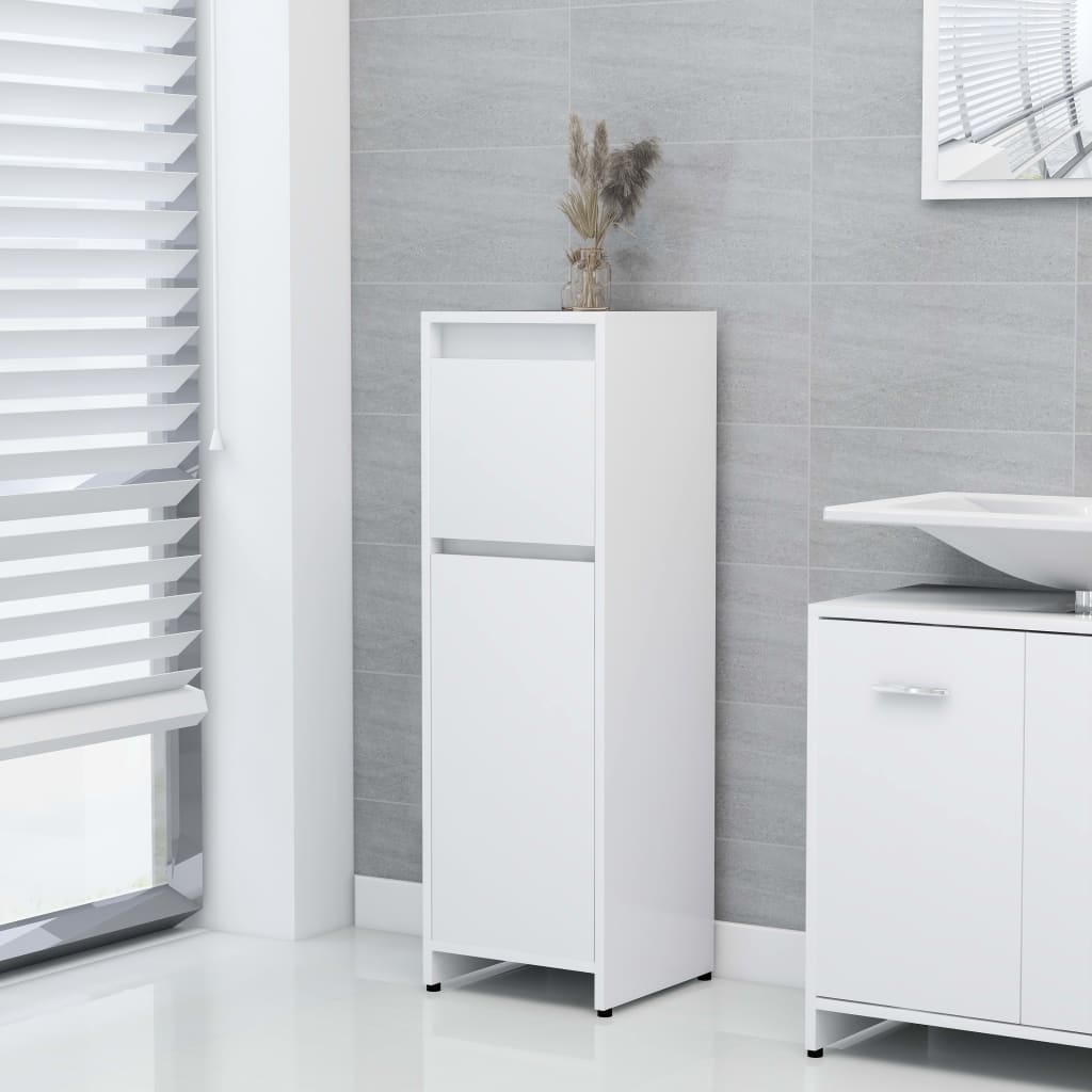 Bathroom Cabinet White 30x30x95 cm Wood Material