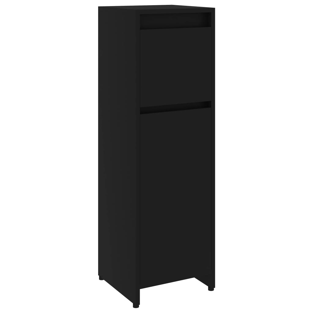 Bathroom Cabinet Black 30x30x95 cm Wood Material