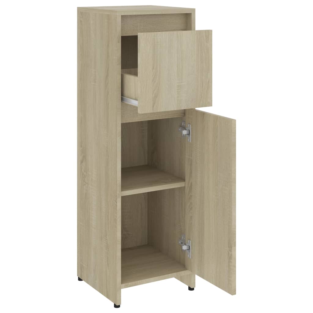 Badezimmerschrank Sonoma-Eiche 30x30x95 cm Holzwerkstoff