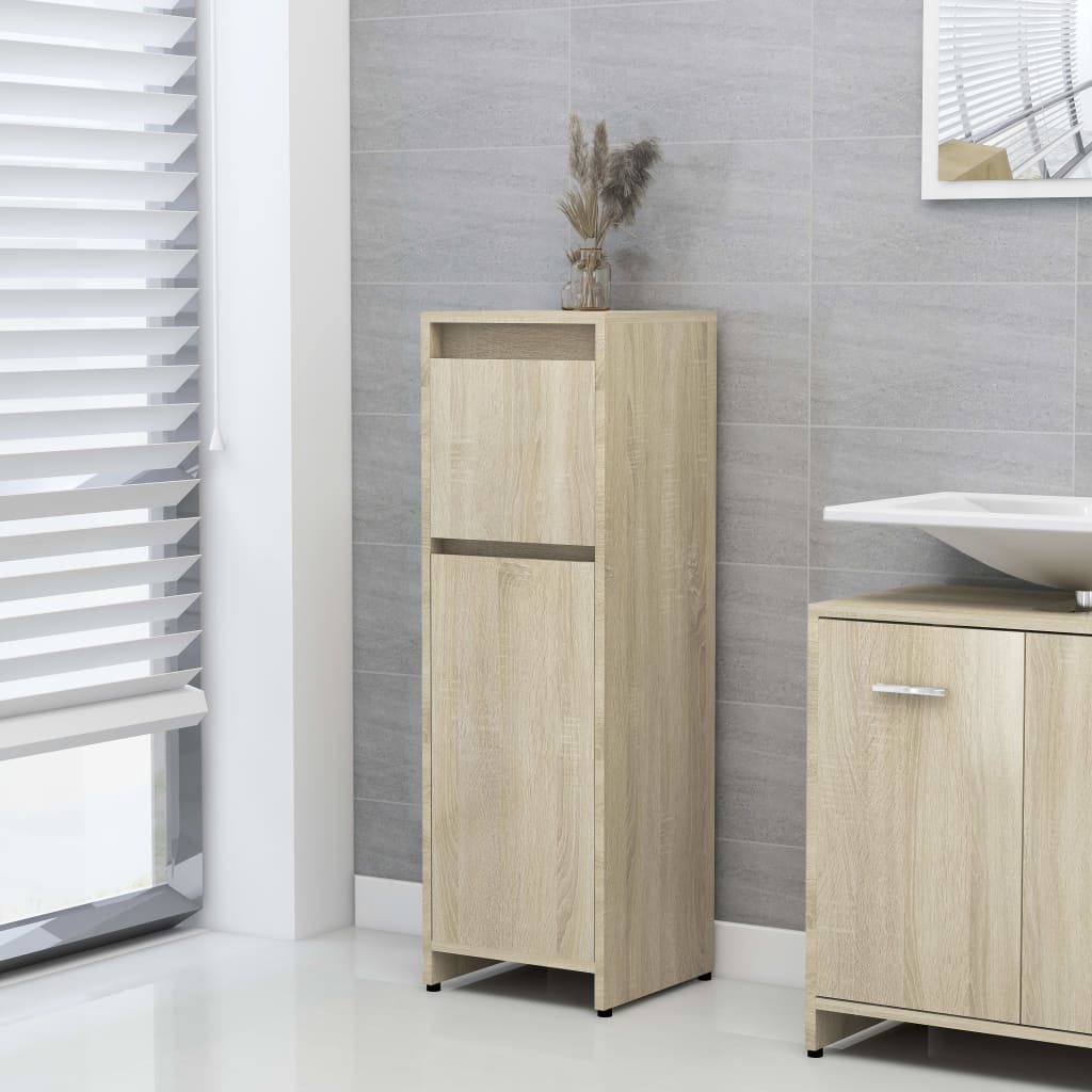 Bathroom Cabinet Sonoma Oak 30x30x95 cm Wood Material