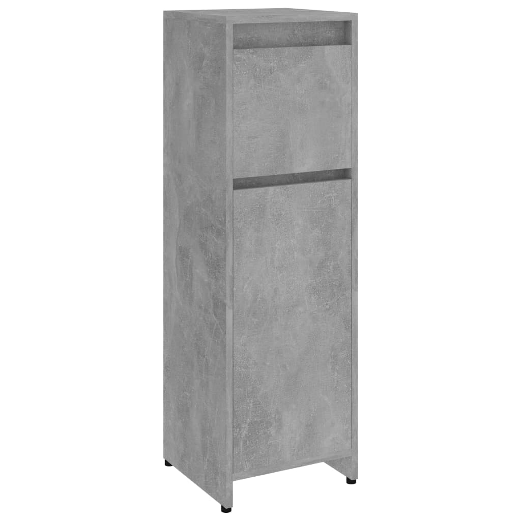 Bathroom Cabinet Concrete Grey 30x30x95 cm Wood Material