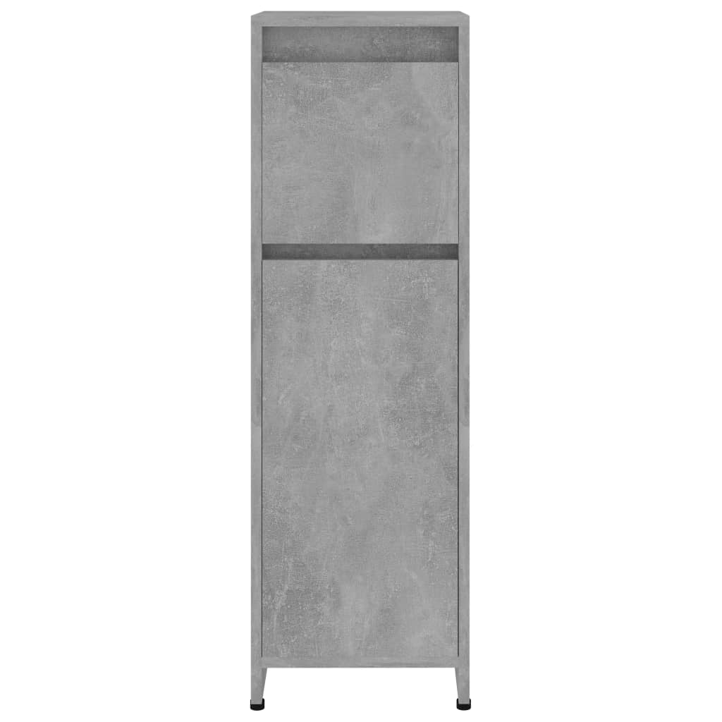 Bathroom Cabinet Concrete Grey 30x30x95 cm Wood Material