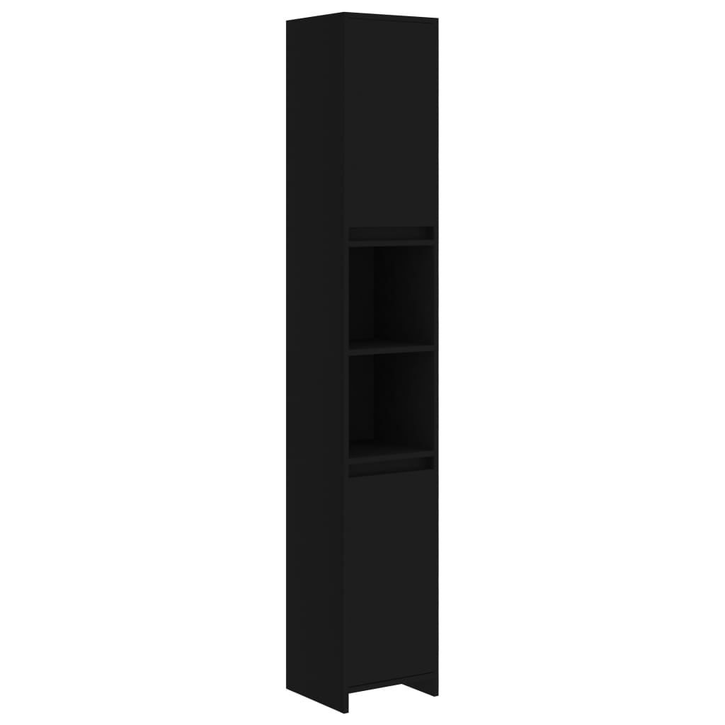 Bathroom Cabinet Black 30x30x183.5 cm Wood Material