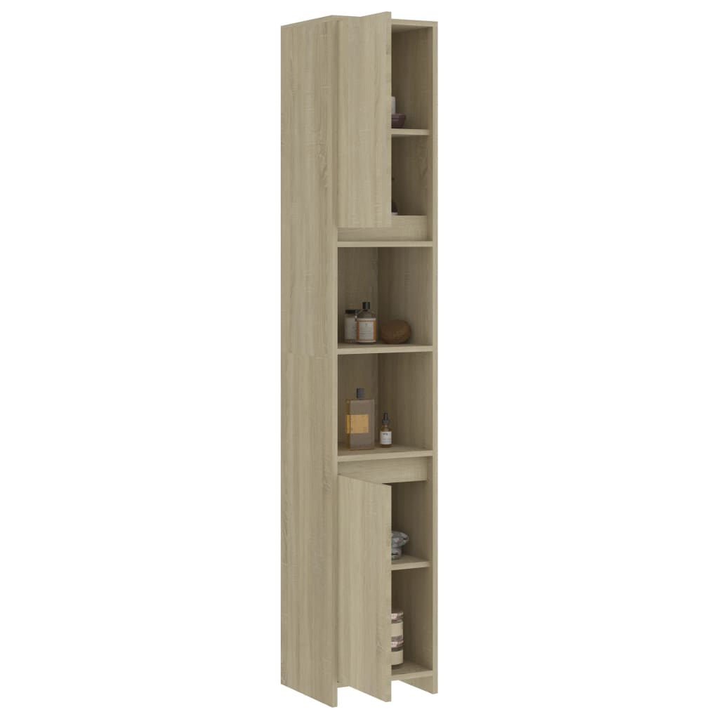 Bathroom Cabinet Sonoma Oak 30x30x183.5 cm Wood Material