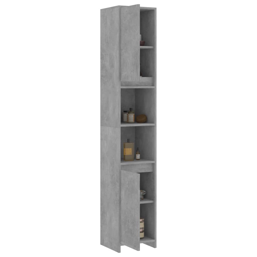 Bathroom Cabinet Concrete Grey 30x30x183.5 cm Wood Material