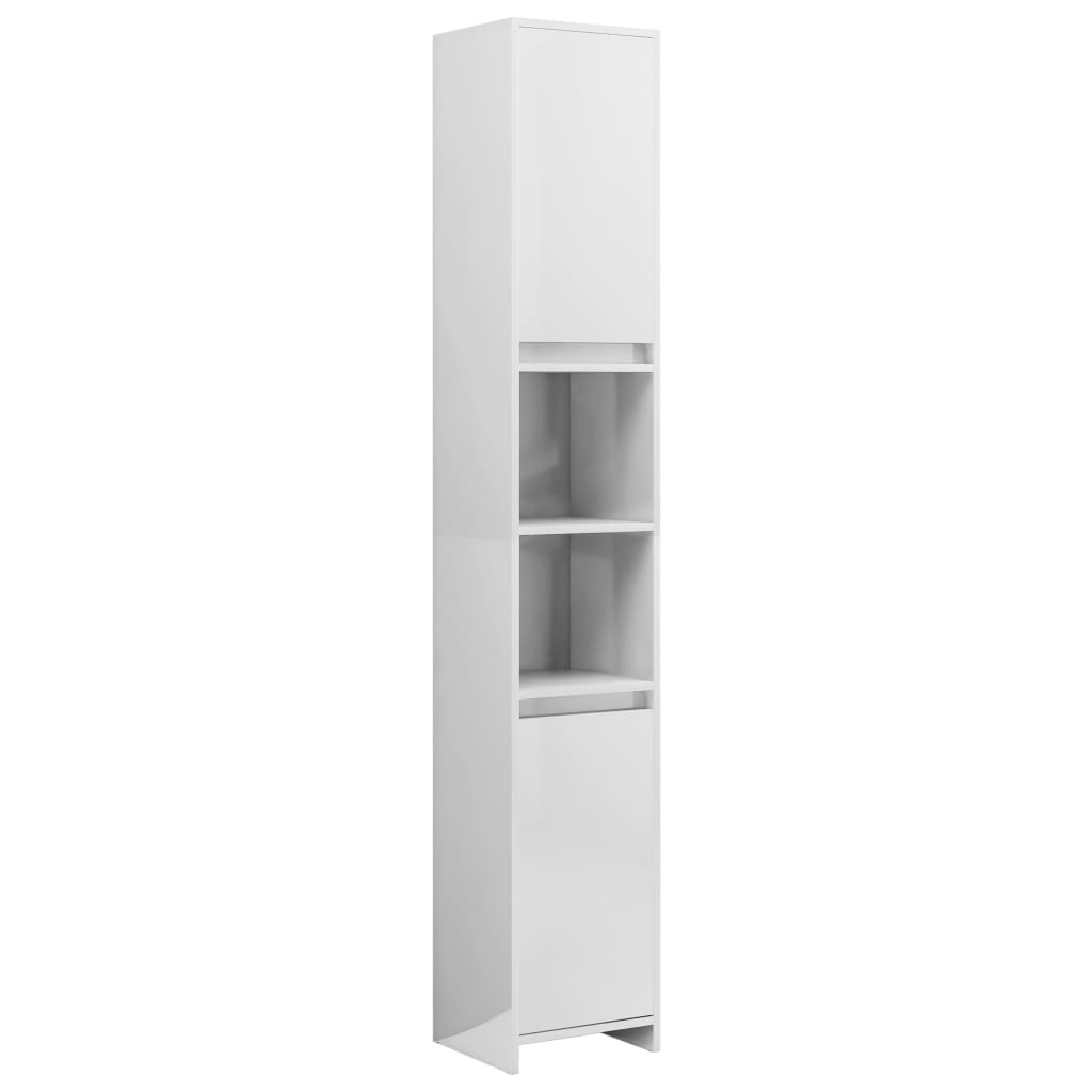 Bathroom Cabinet High Gloss White 30x30x183.5 cm Wood Material