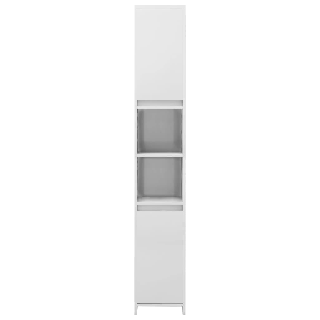 Bathroom Cabinet High Gloss White 30x30x183.5 cm Wood Material