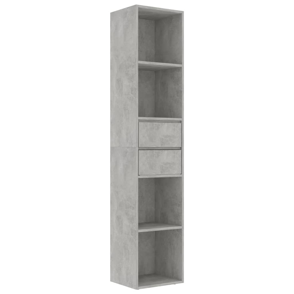 Bookshelf Concrete Grey 36x30x171 cm Wood Material