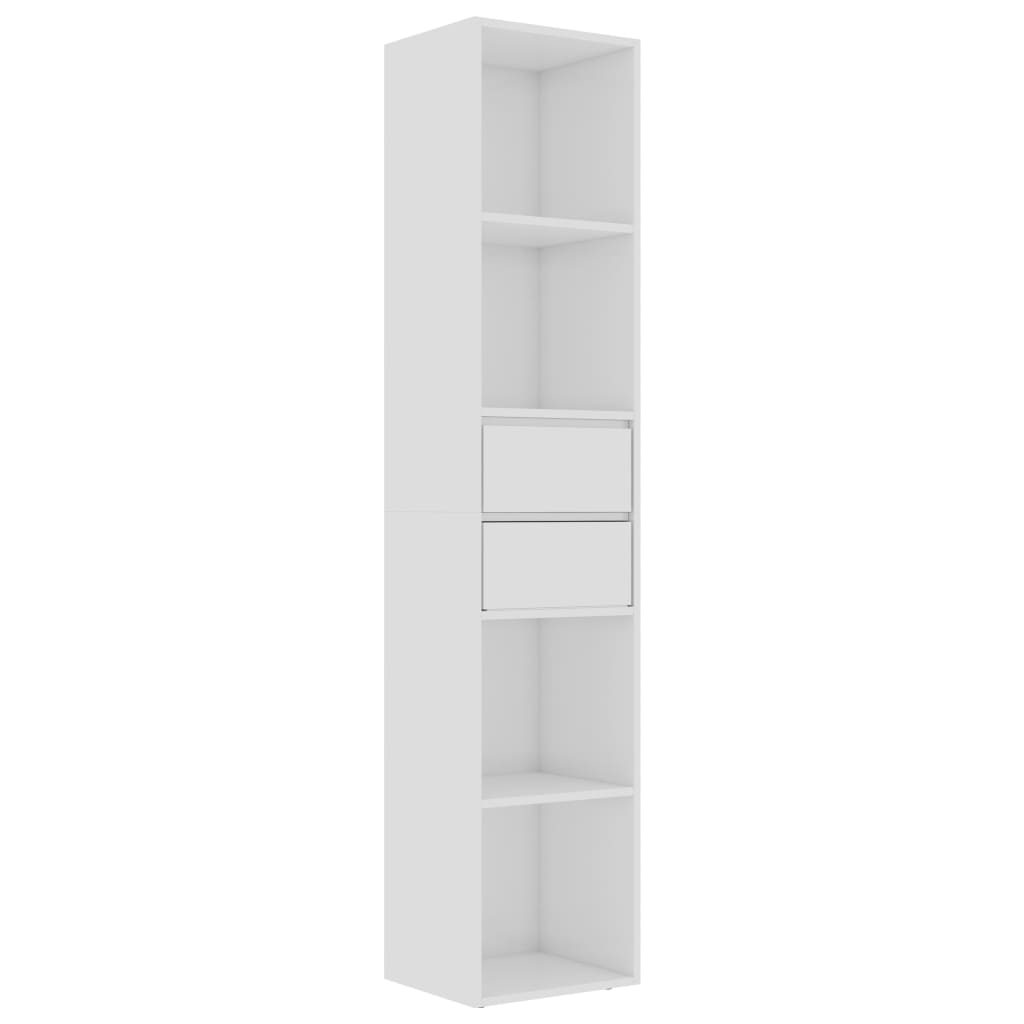 Bookcase High Gloss White 36x30x171 cm Wood Material