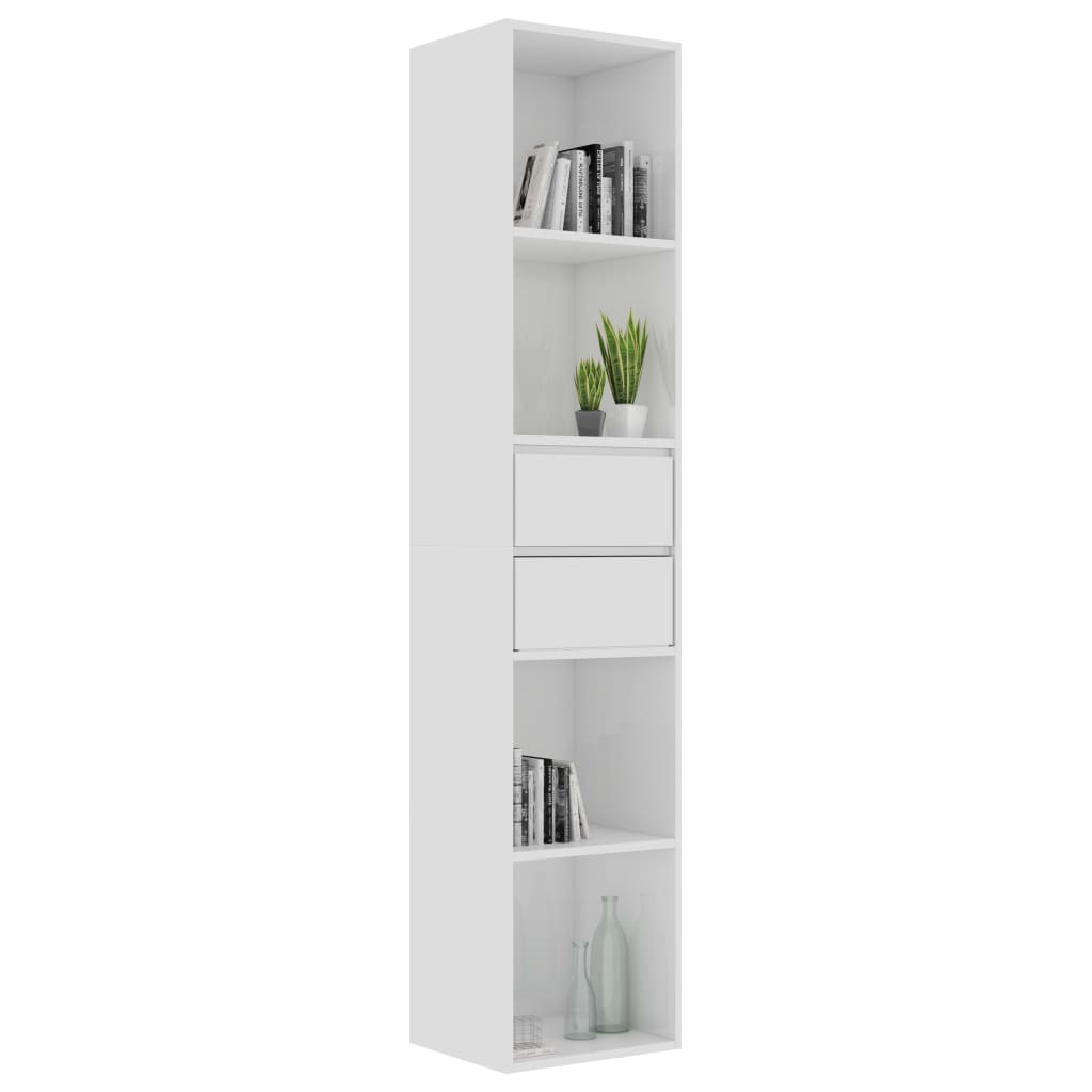 Bookcase High Gloss White 36x30x171 cm Wood Material