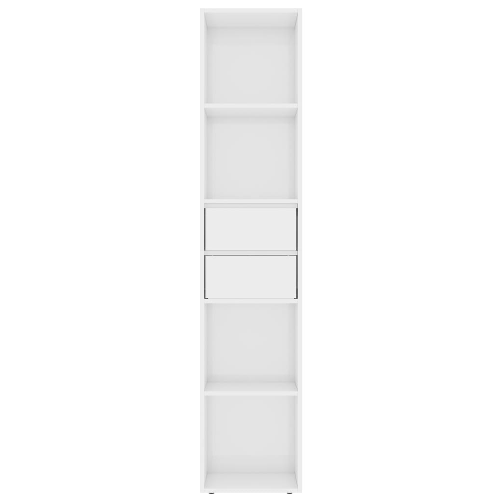 Bookcase High Gloss White 36x30x171 cm Wood Material