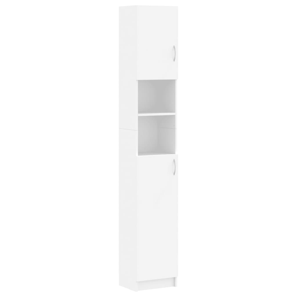 Bathroom Cabinet White 32×25.5×190 cm Wood Material