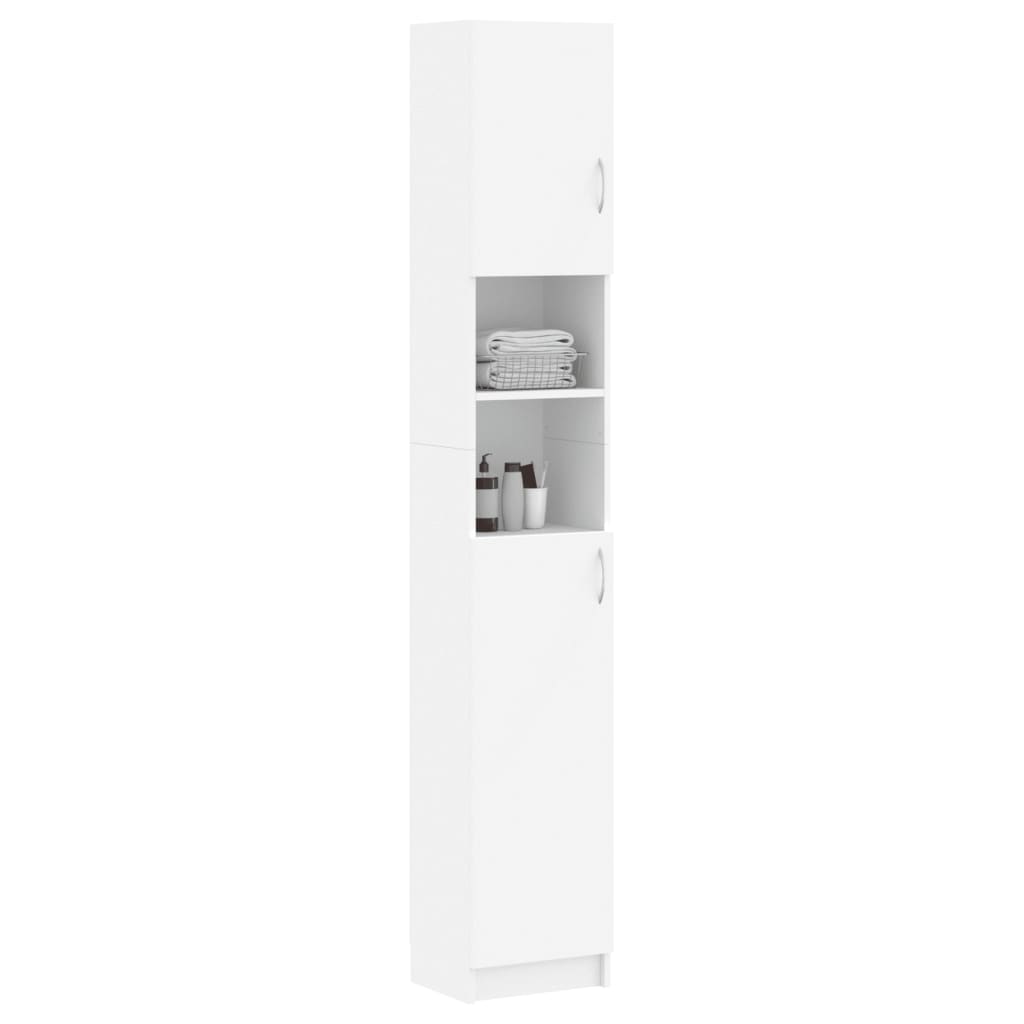 Bathroom Cabinet White 32×25.5×190 cm Wood Material