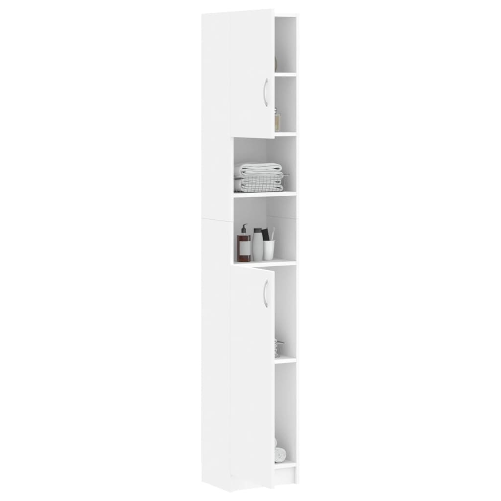 Bathroom Cabinet White 32×25.5×190 cm Wood Material