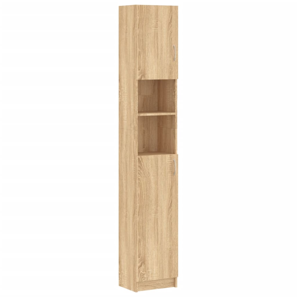 Bathroom Cabinet Sonoma Oak 32x25.5x190 cm Wood Material