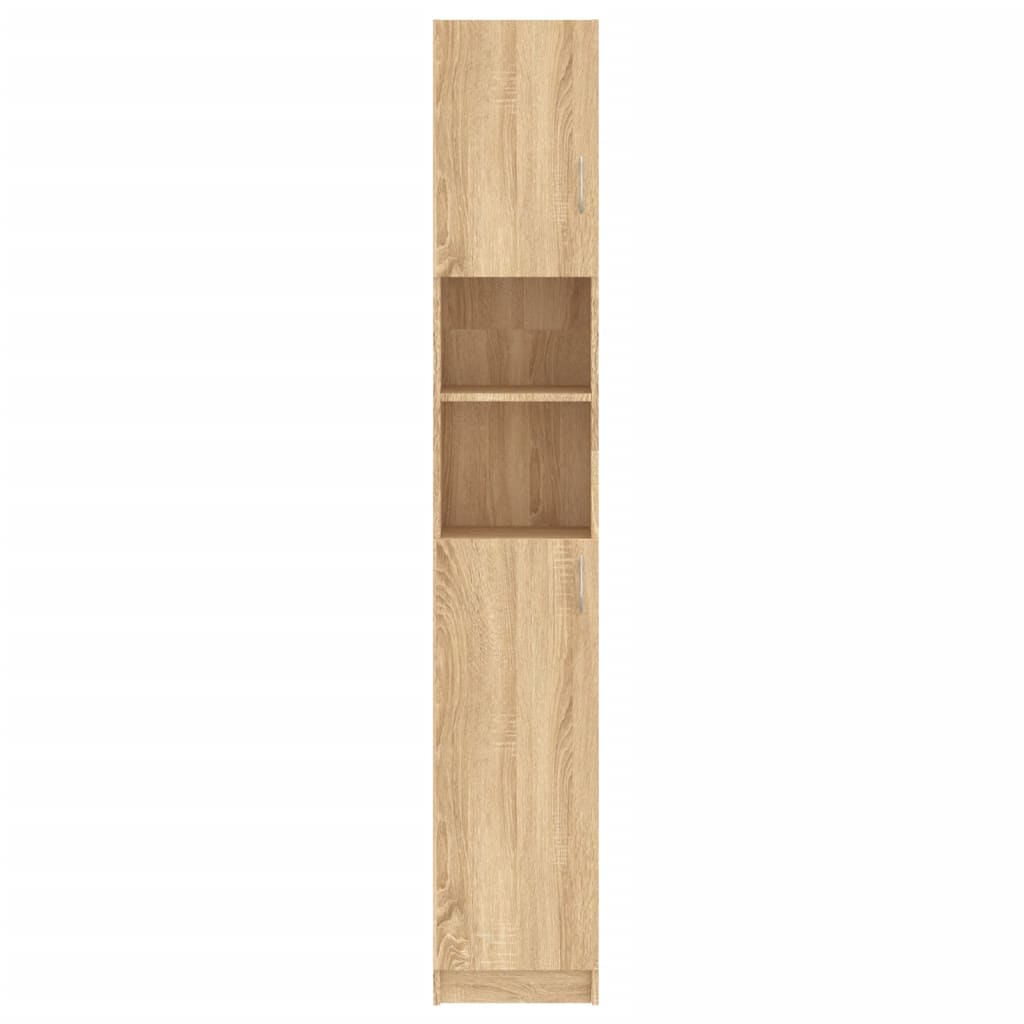 Badezimmerschrank Sonoma-Eiche 32x25,5x190 cm Holzwerkstoff