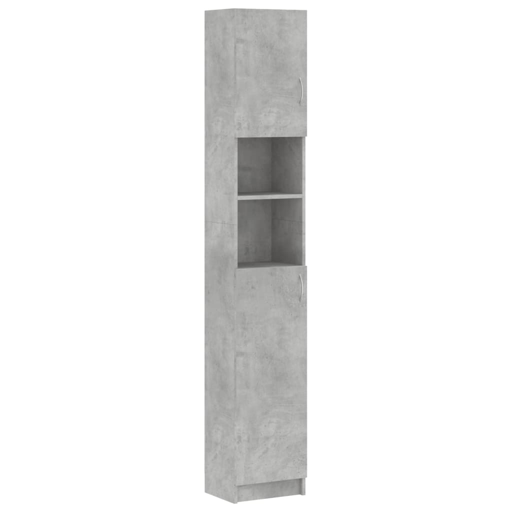 Bathroom Cabinet Concrete Grey 32x25.5x190 cm Wood Material