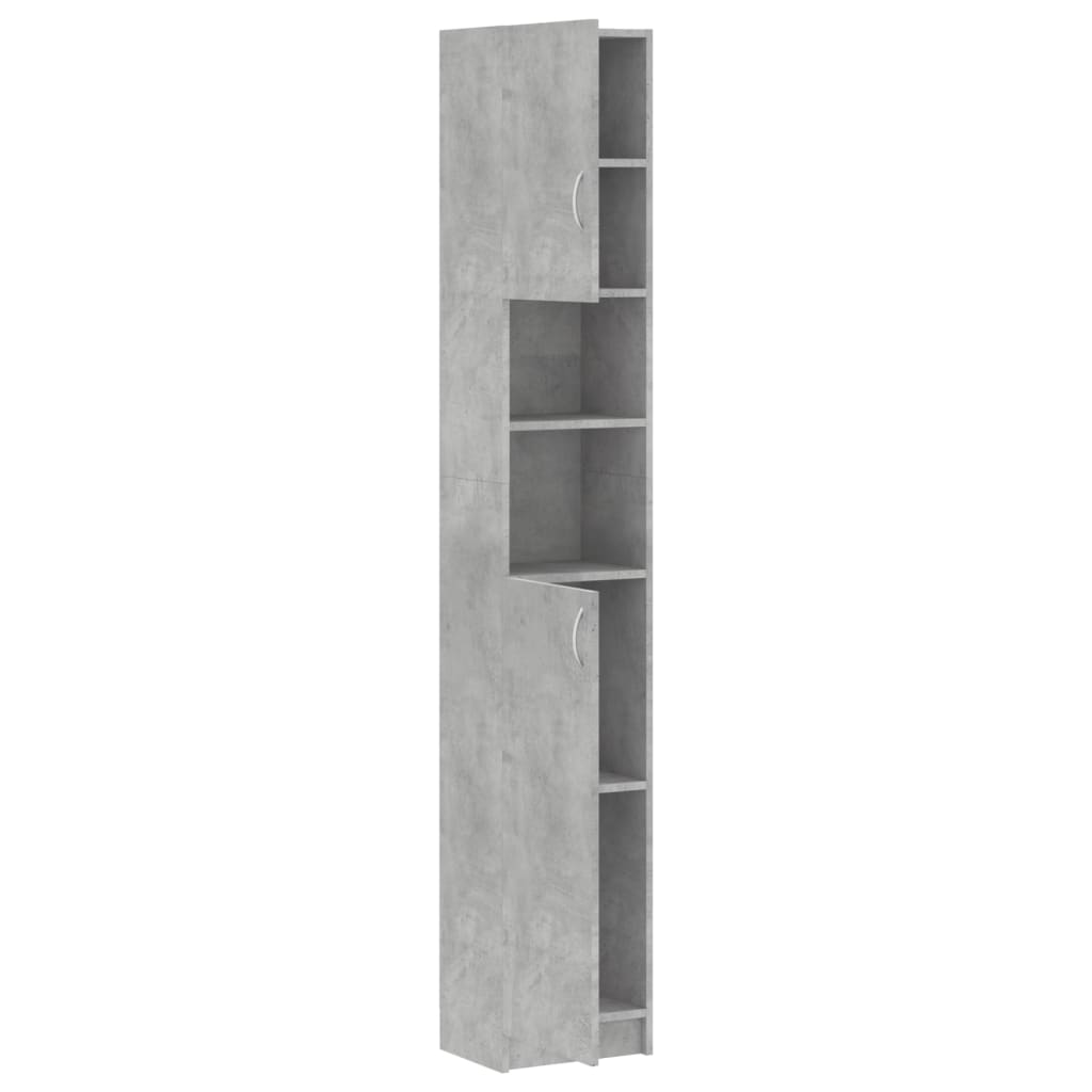 Bathroom Cabinet Concrete Grey 32x25.5x190 cm Wood Material