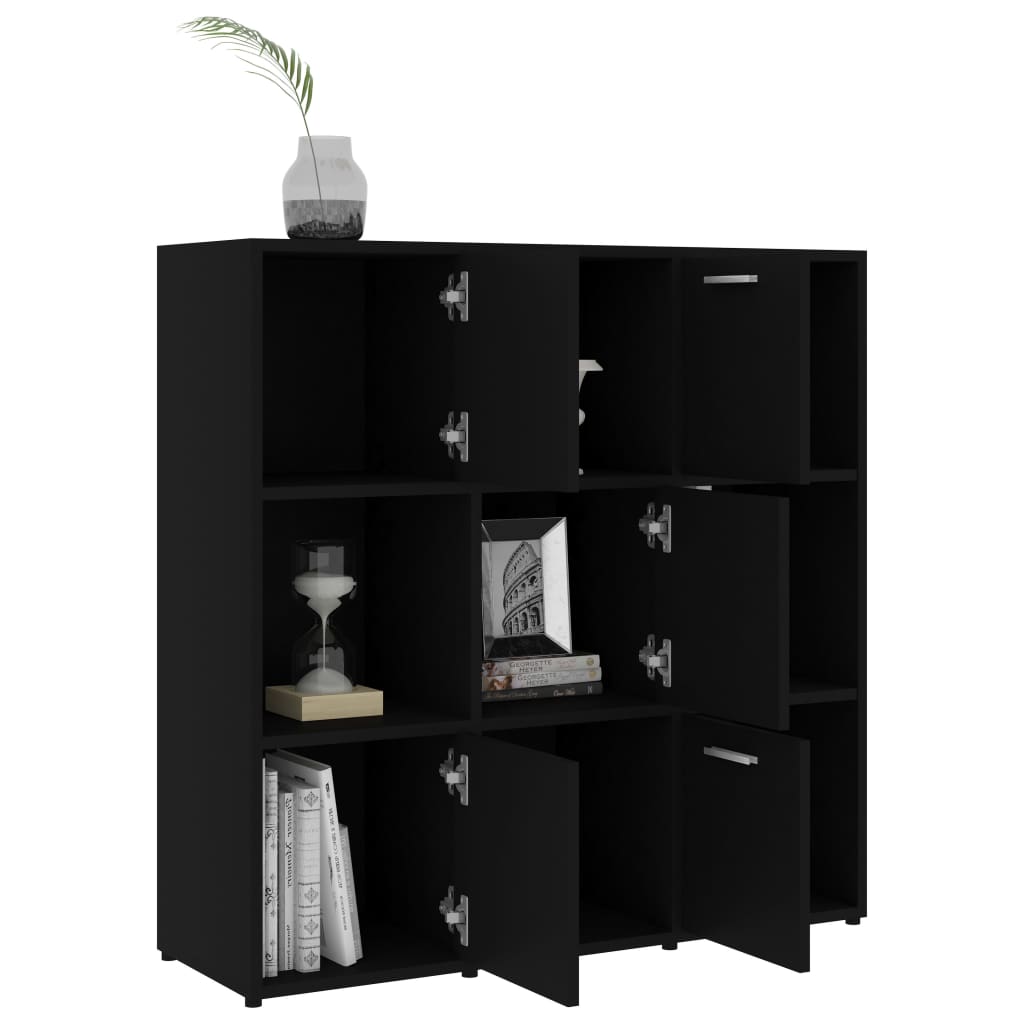 Bücherregal Schwarz 90x30x90 cm Holzwerkstoff