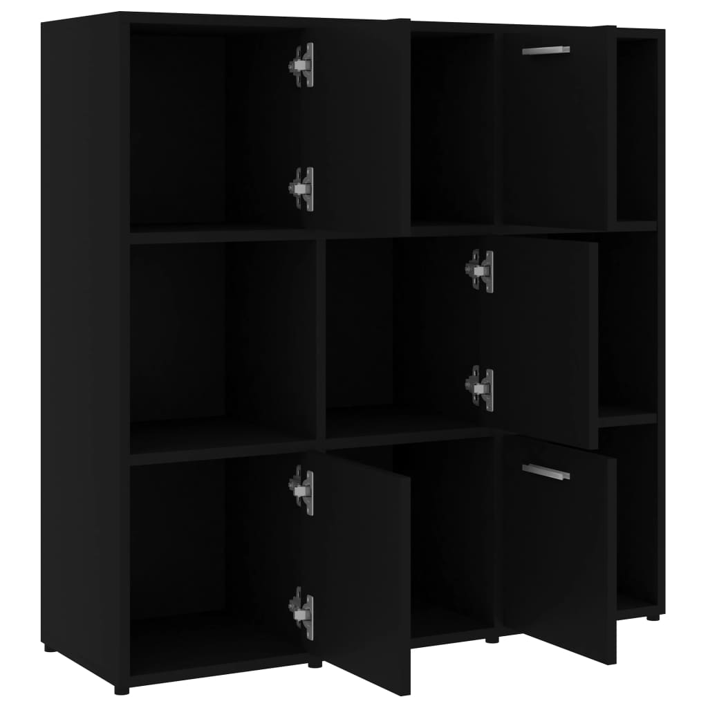 Bücherregal Schwarz 90x30x90 cm Holzwerkstoff