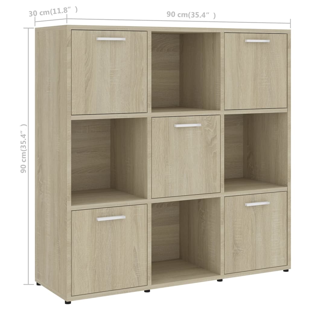 Bookshelf Sonoma Oak 90x30x90 cm Wood Material