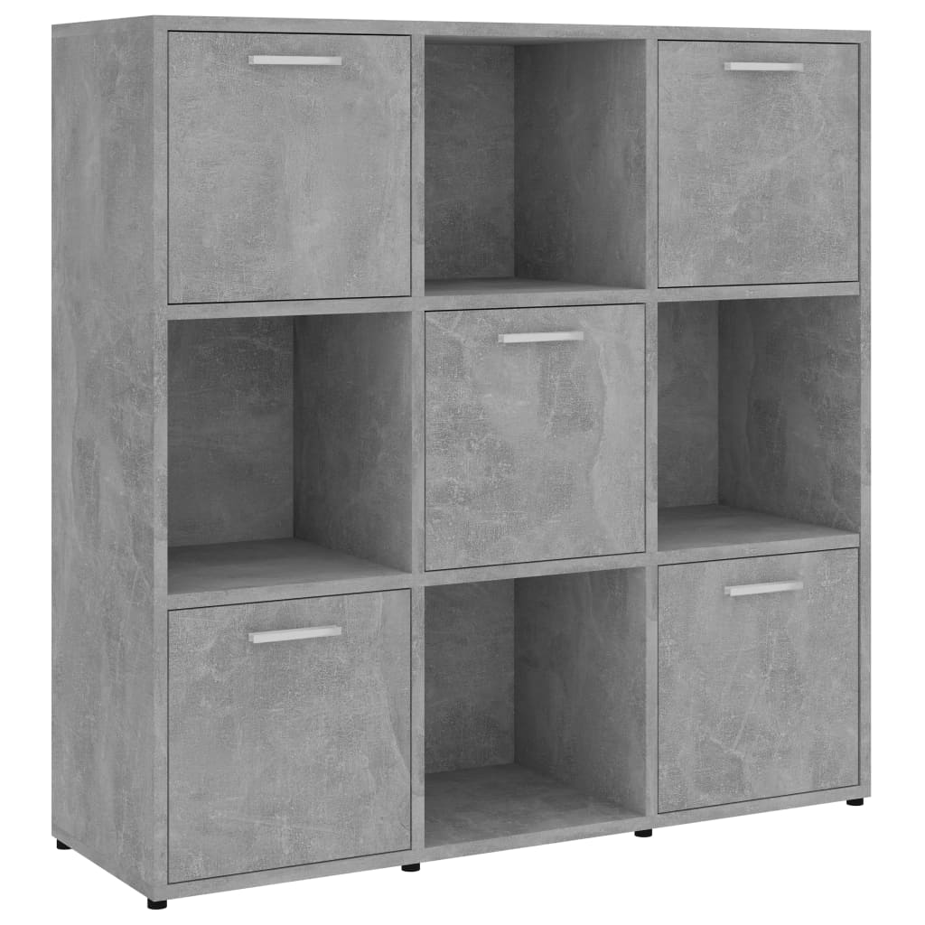 Bookshelf Concrete Grey 90x30x90 cm Wood Material