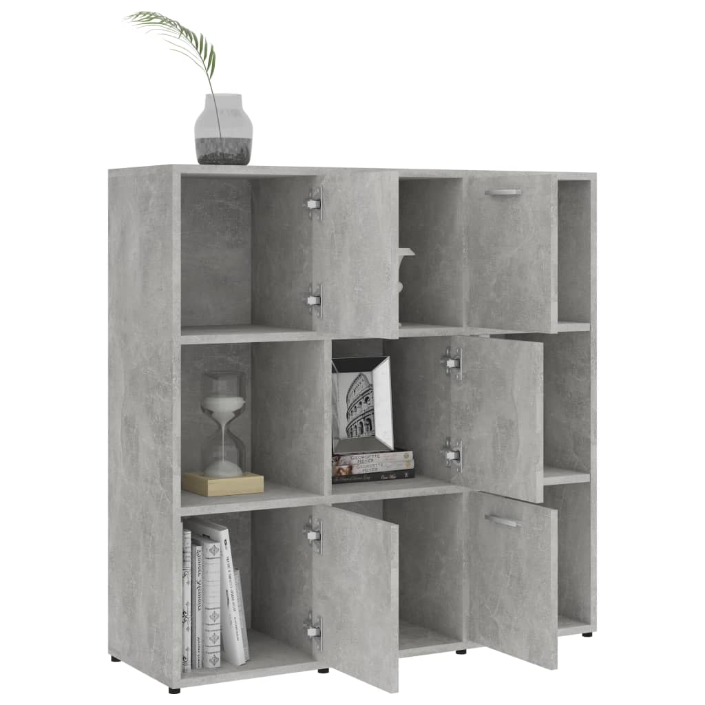 Bookshelf Concrete Grey 90x30x90 cm Wood Material