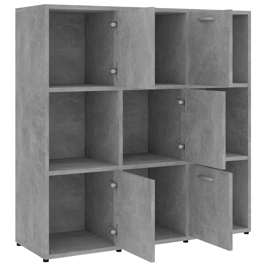 Bookshelf Concrete Grey 90x30x90 cm Wood Material