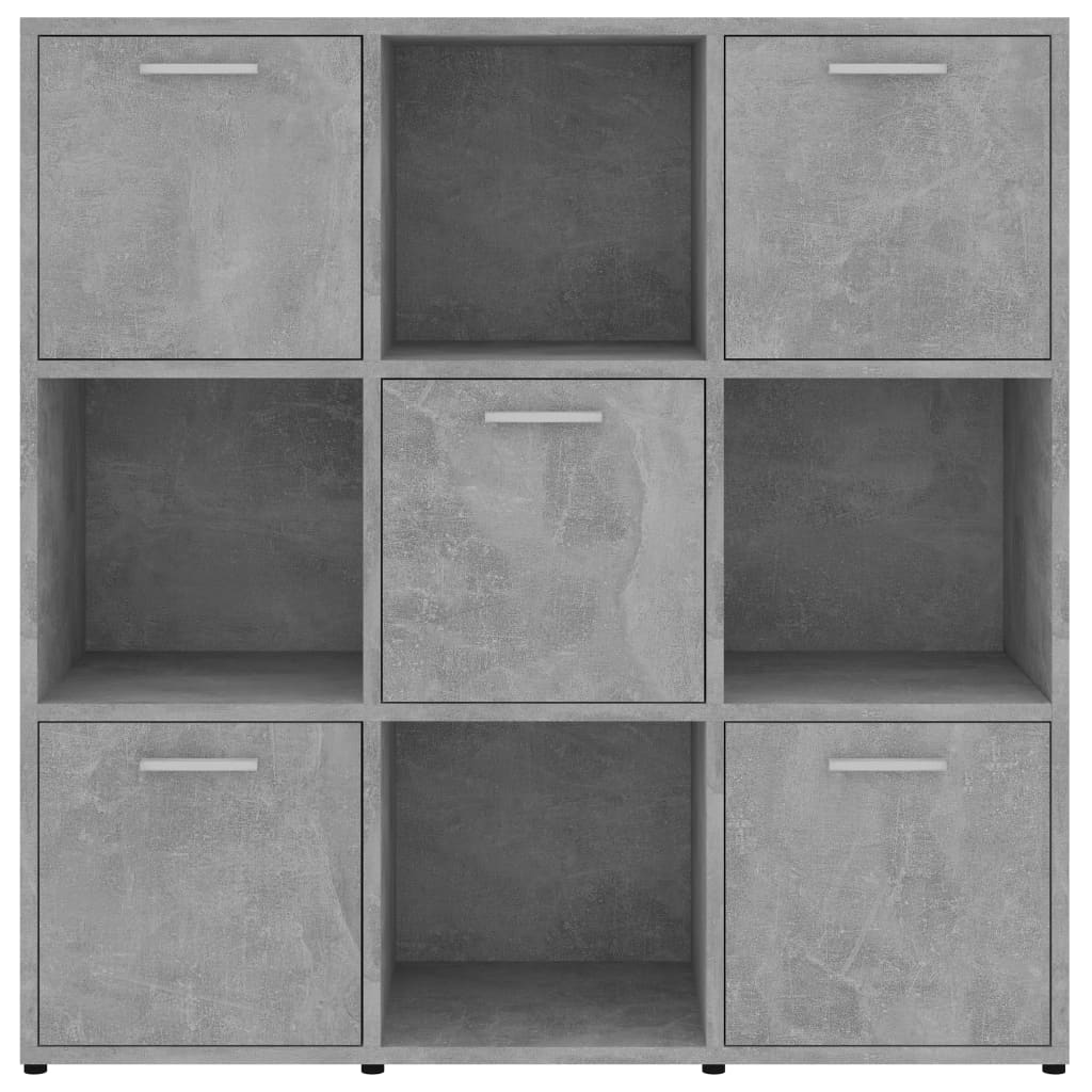 Bookshelf Concrete Grey 90x30x90 cm Wood Material