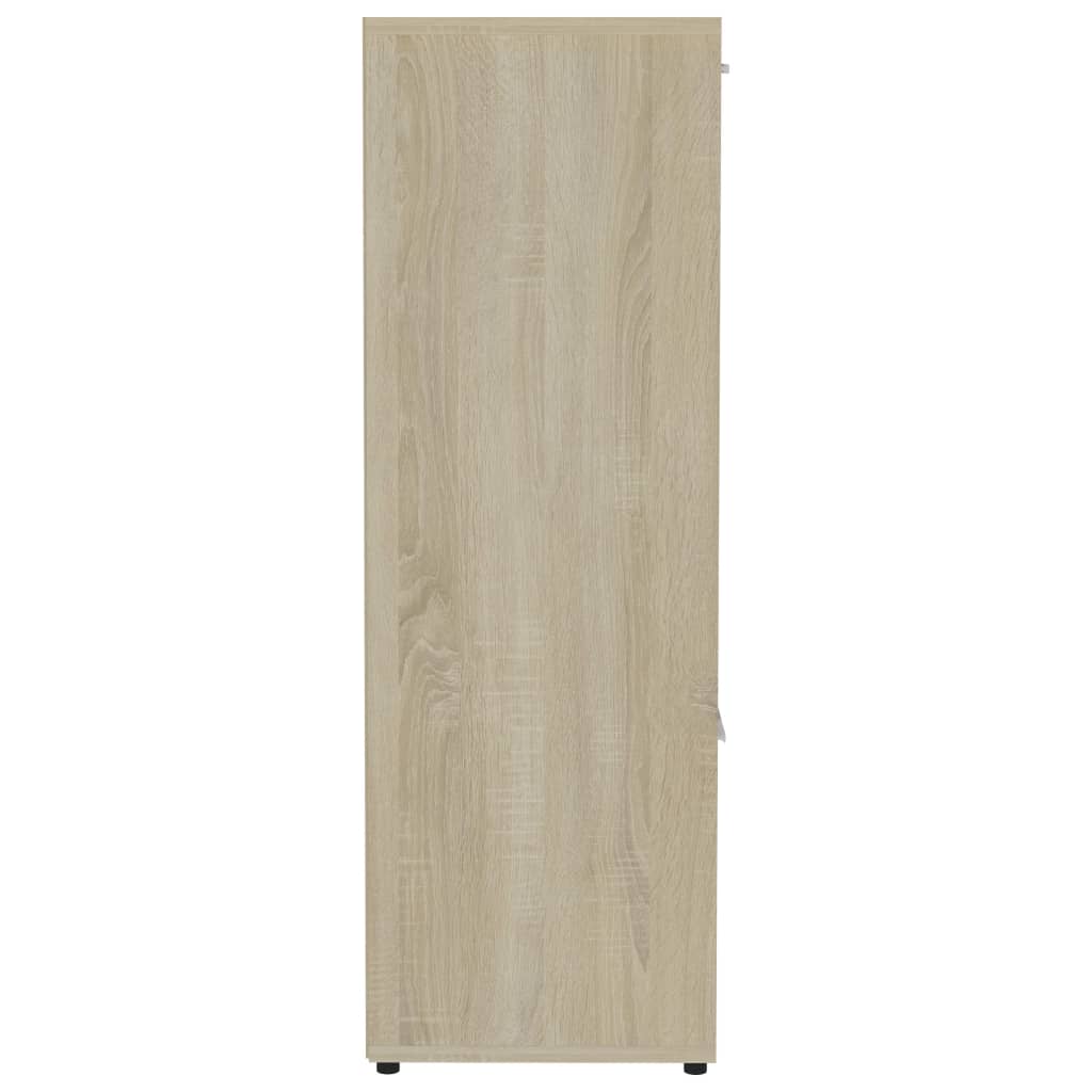 Bücherregal Weiß Sonoma-Eiche 90x30x90 cm Holzwerkstoff