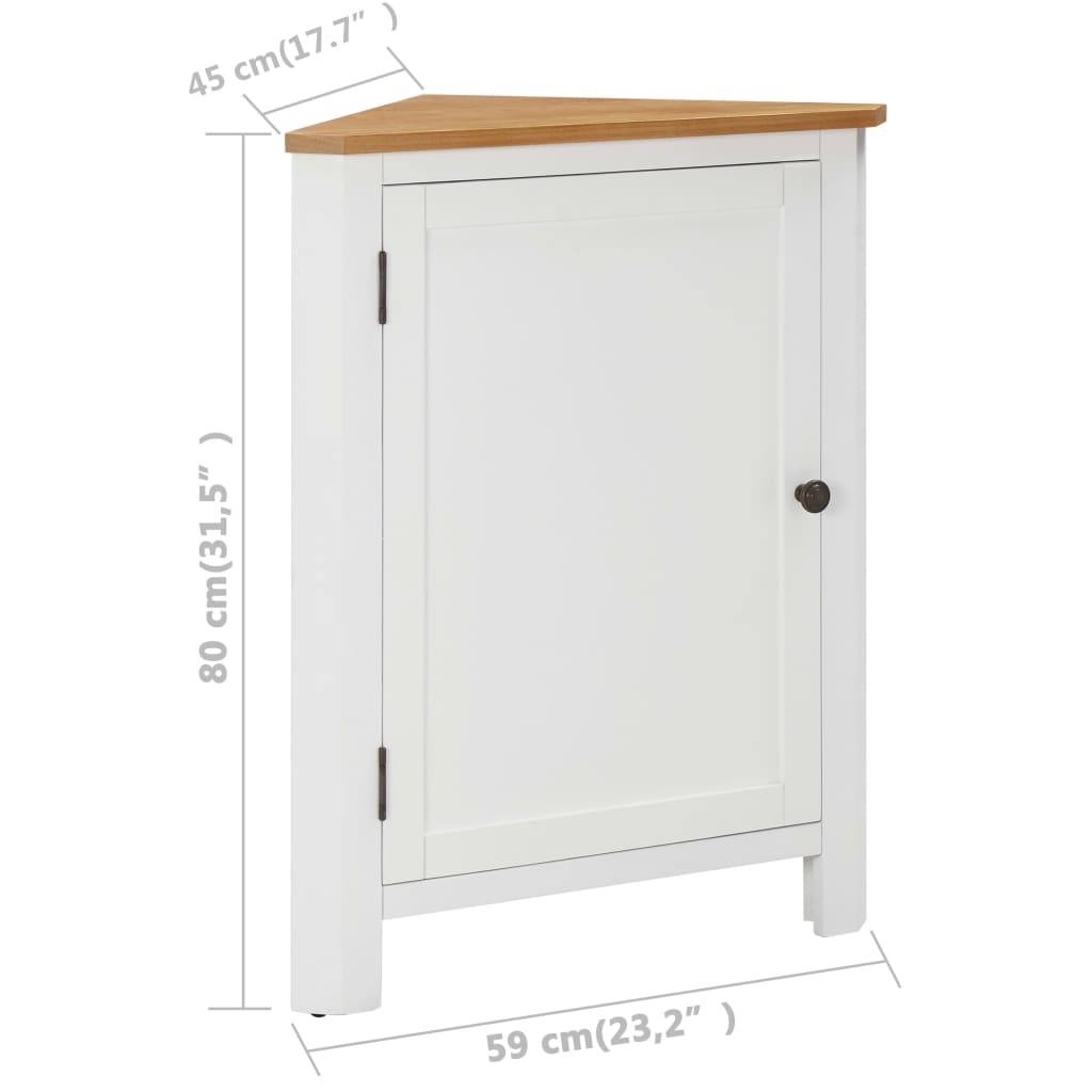 Eckschrank 59x45x80 cm Massivholz Eiche