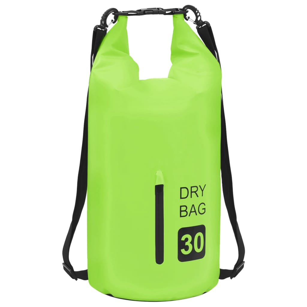 Dry Bag with Zipper Green 30 L PVC