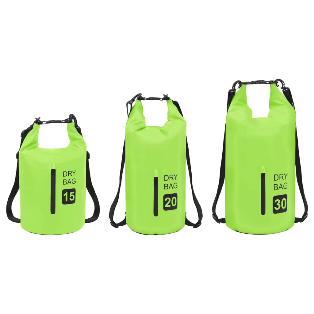 Dry Bag with Zipper Green 30 L PVC