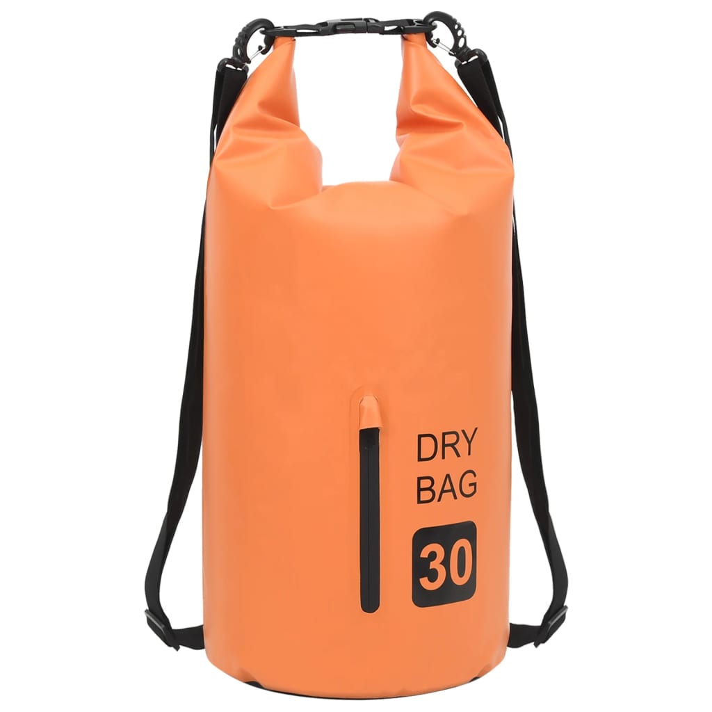 Trockensack mit Reißverschluss Orange 30 L PVC