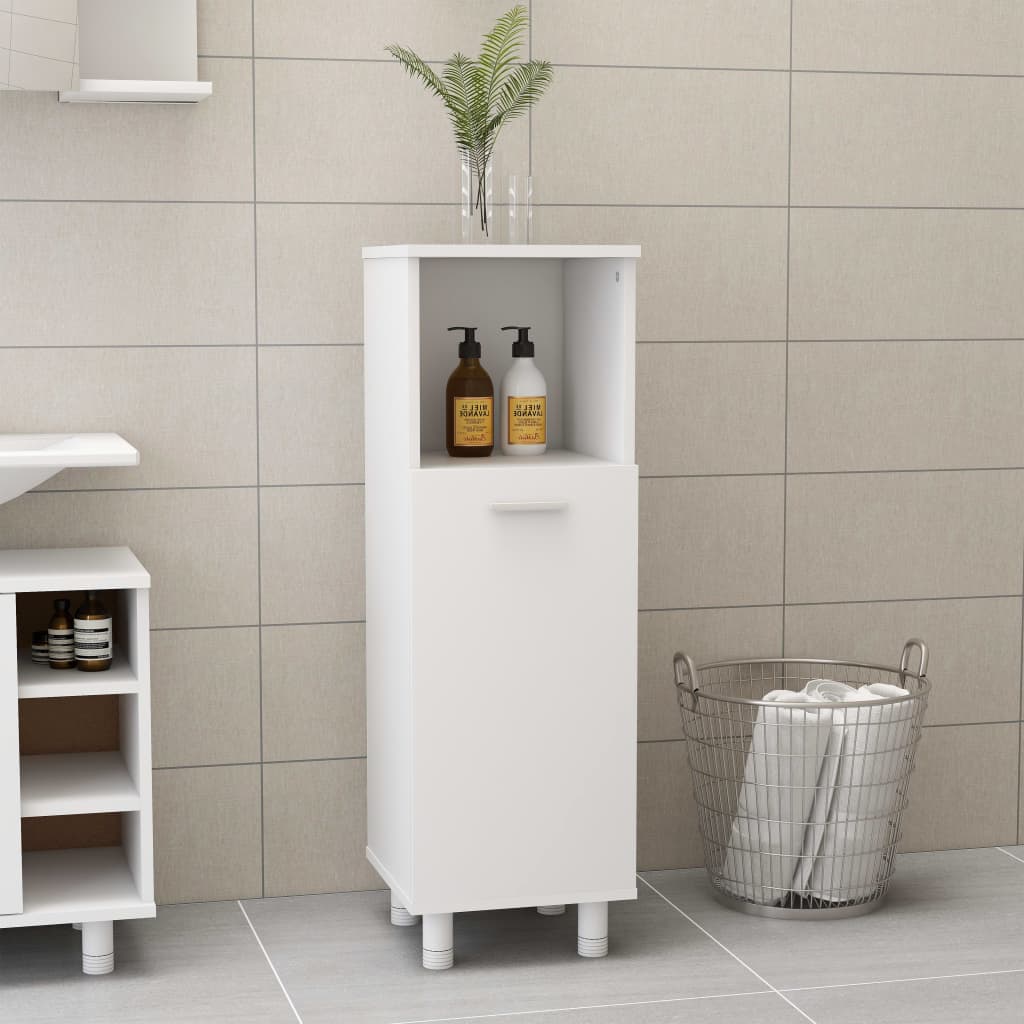 Bathroom Cabinet White 30x30x95 cm Wood Material