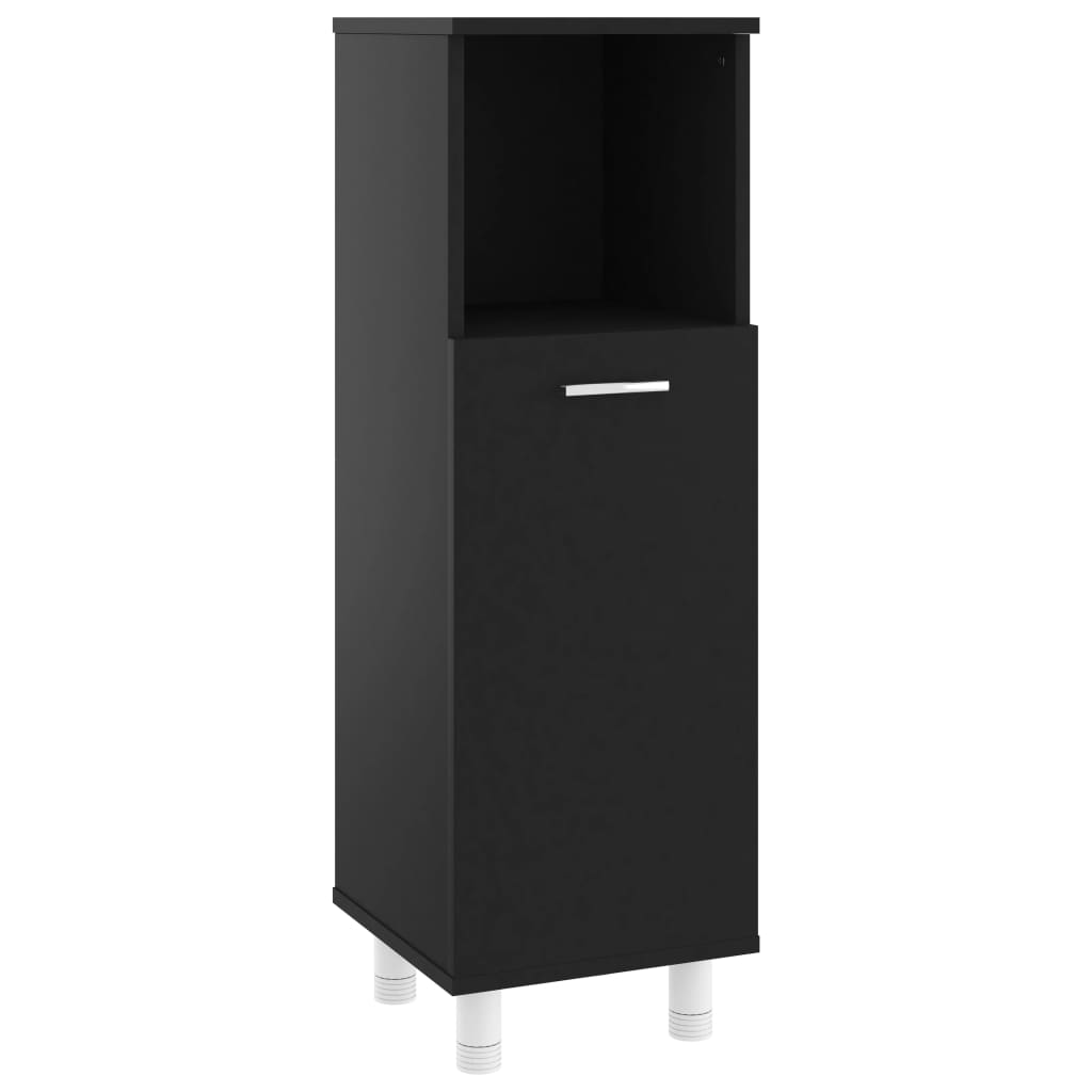 Bathroom Cabinet Black 30x30x95 cm Wood Material