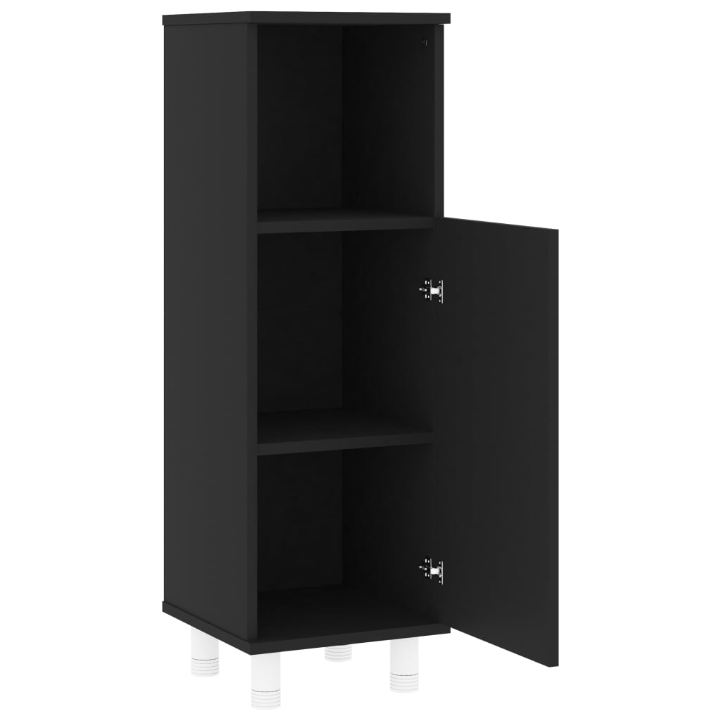 Bathroom Cabinet Black 30x30x95 cm Wood Material