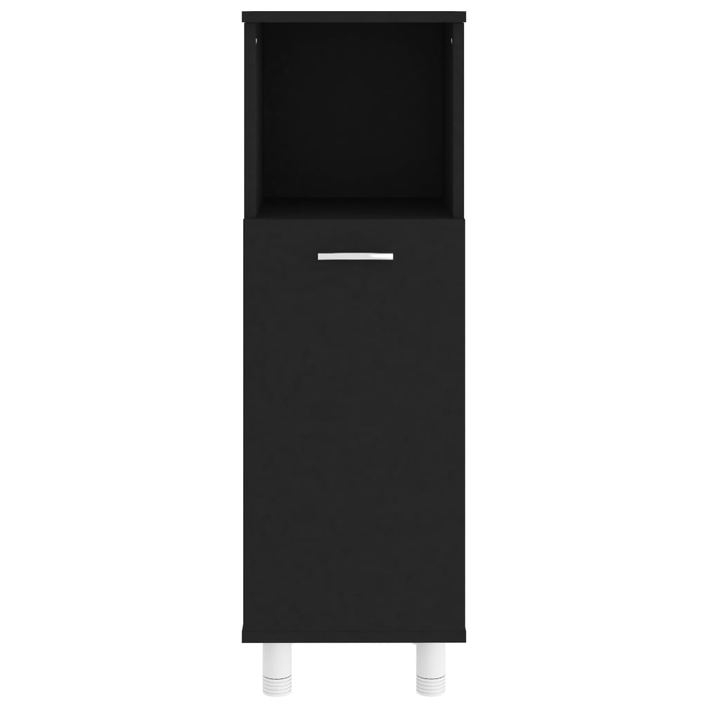 Bathroom Cabinet Black 30x30x95 cm Wood Material