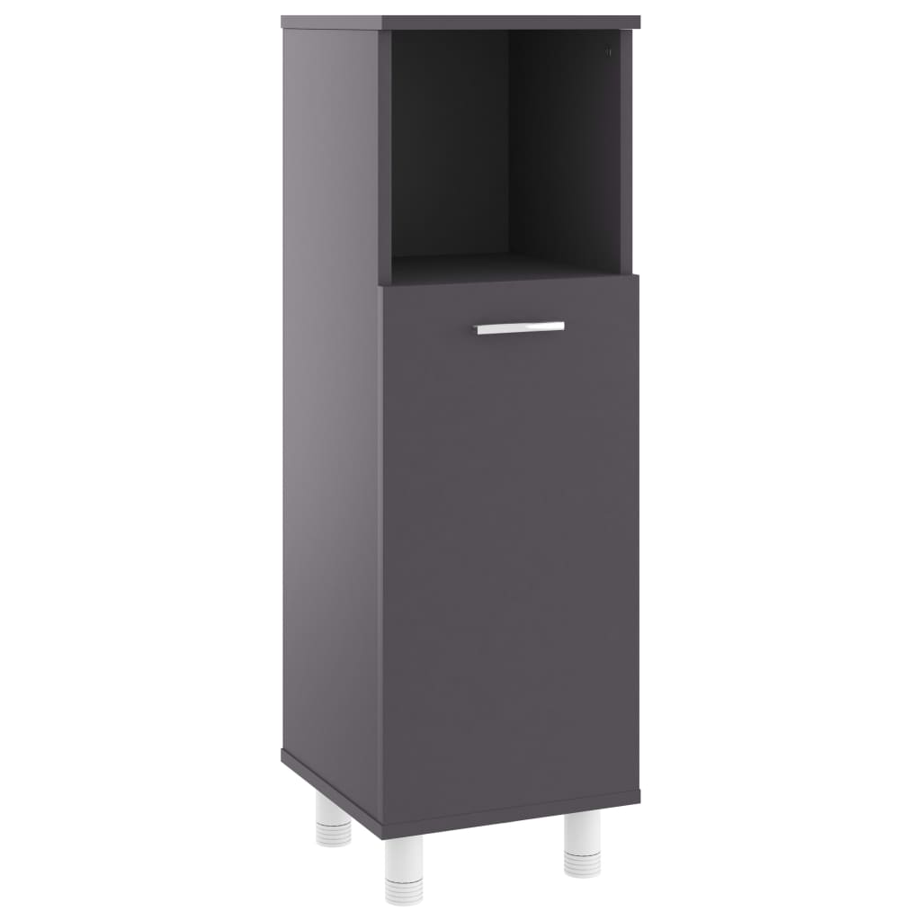 Bathroom Cabinet Grey 30x30x95 cm Wood Material